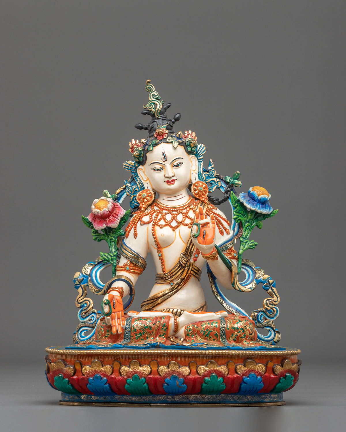 White Tara Meditation Altar Statue | Buddhist Deity of Compassion