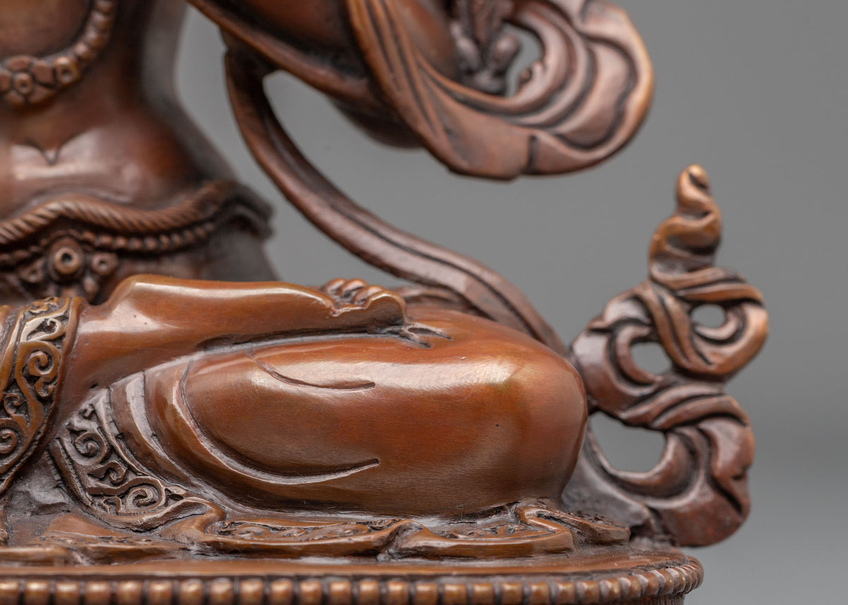 Manjushri Sacred Statue | Oxidized Copper Bodhisattva of Wisdom