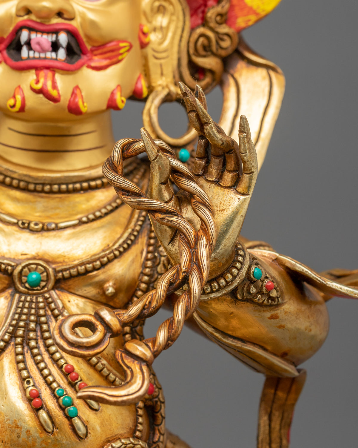 Vajrapani Wrathful Deity Statue | 24K Gold Gilded Copper Statue