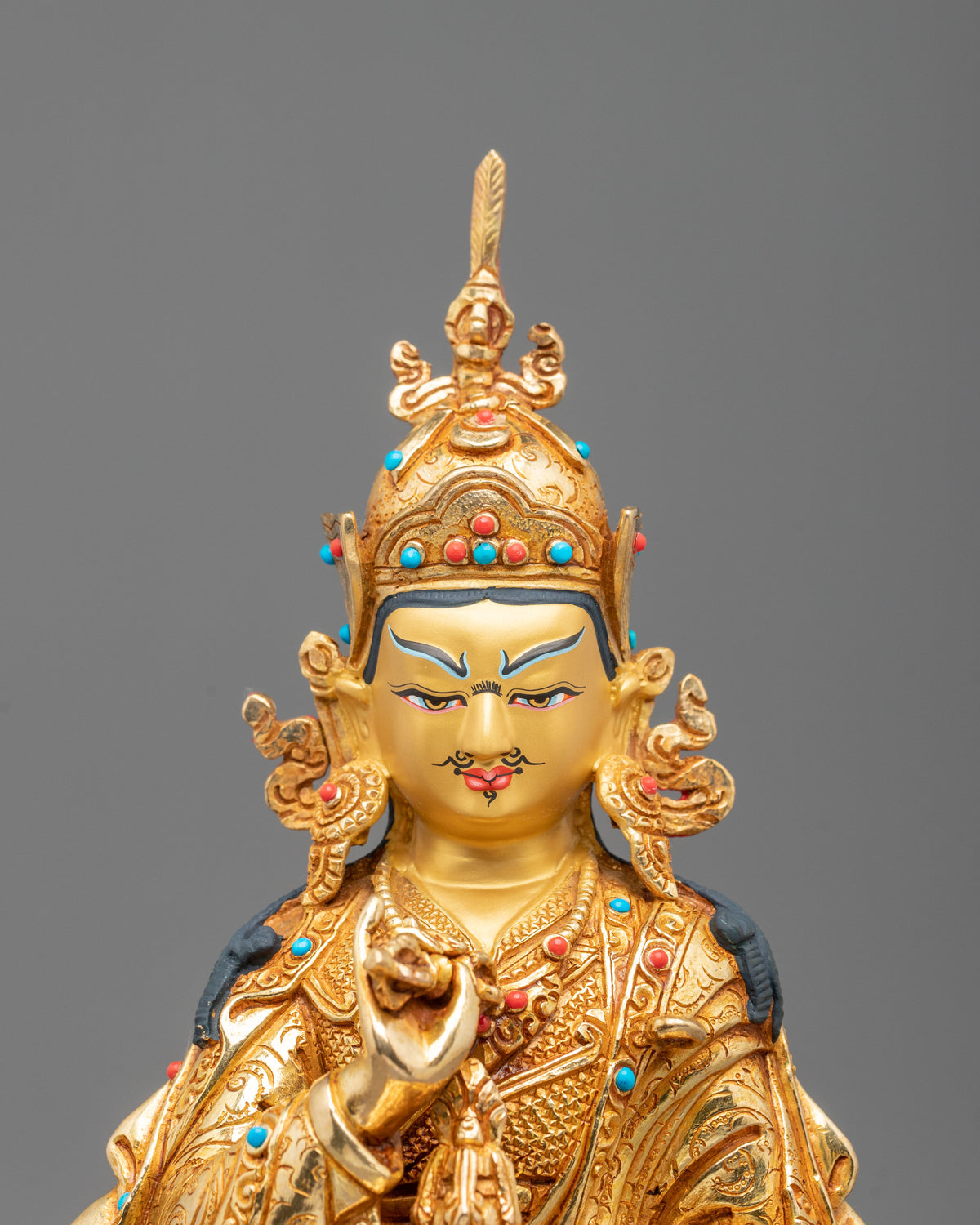 Guru Tsokye Dorje Copper Sculpture | 24K Gold Gilded