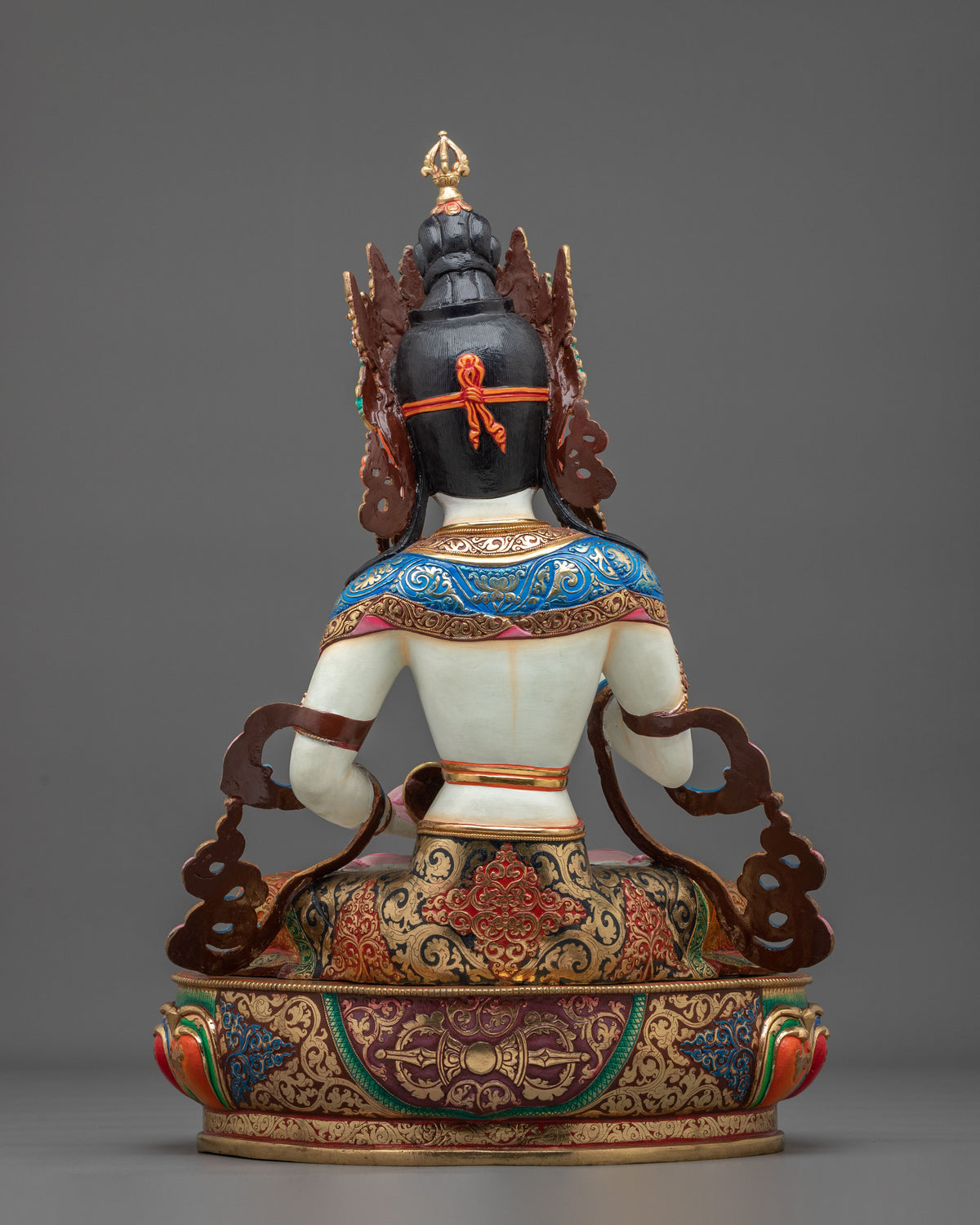 Vajrasattva Vajrayana Altar Statue with Gemstone Adornments