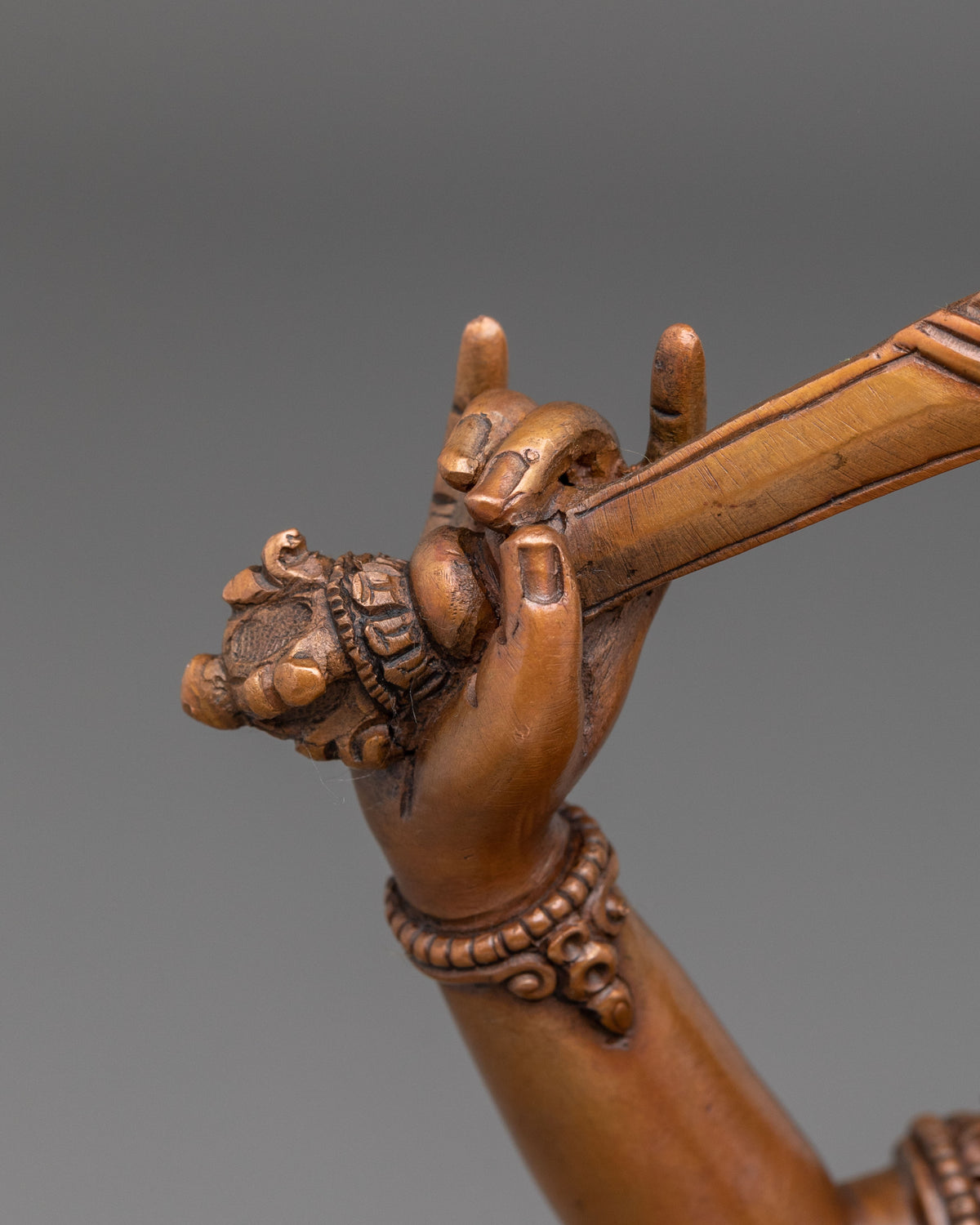 Manjushri Oxidized Copper Sculpture | Himalayan Buddhist Sacred Art