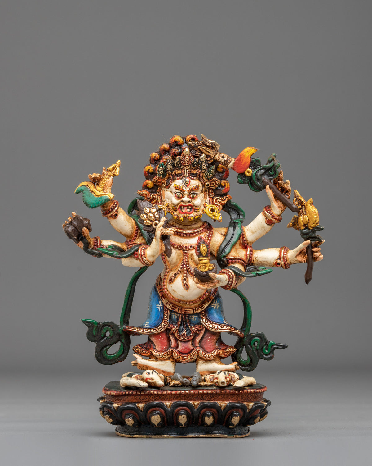 White Mahakala Sculpture | Altar Home Decor