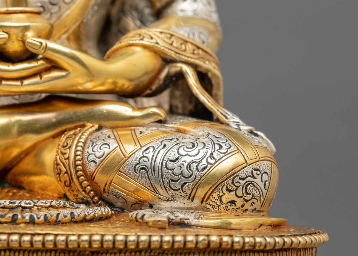 Amitabha Buddha: 24K Gold Gilded Copper Sculpture