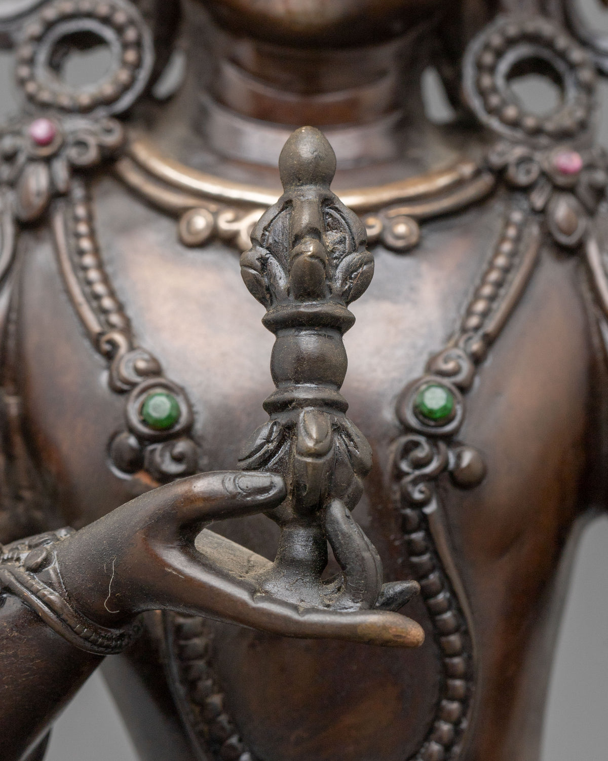Hand-Carved Vajrasattva Oxidized Statue | Purification Deity