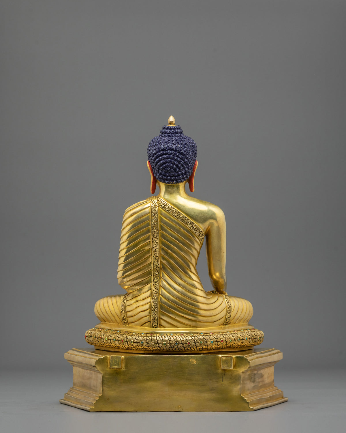 Shakyamuni Buddha 24K Gold Gilded Traditional Sculpture | Himalayan Sacred Altar Decor