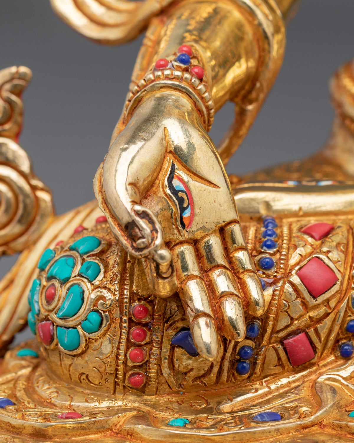 White Tara Gemstones Adorned Sculpture