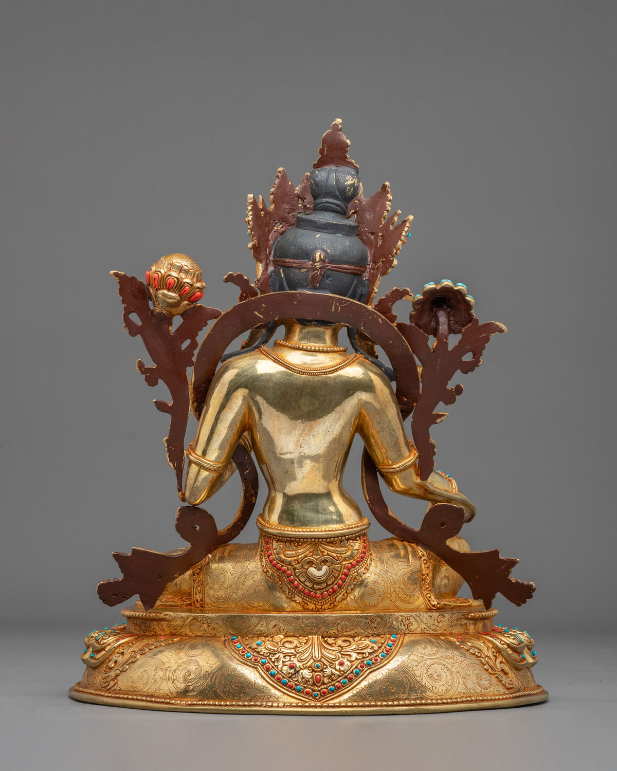 24K Gold Coated Green Tara Sacred Sculpture | Goddess of Compassion