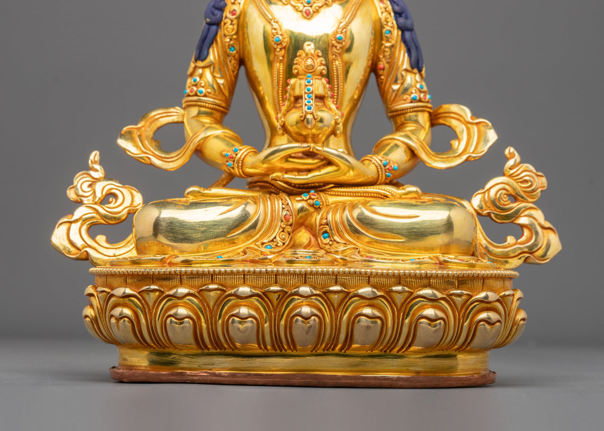 Long Life Buddha Amitayus Copper Statue | Altar Decor for Meditation