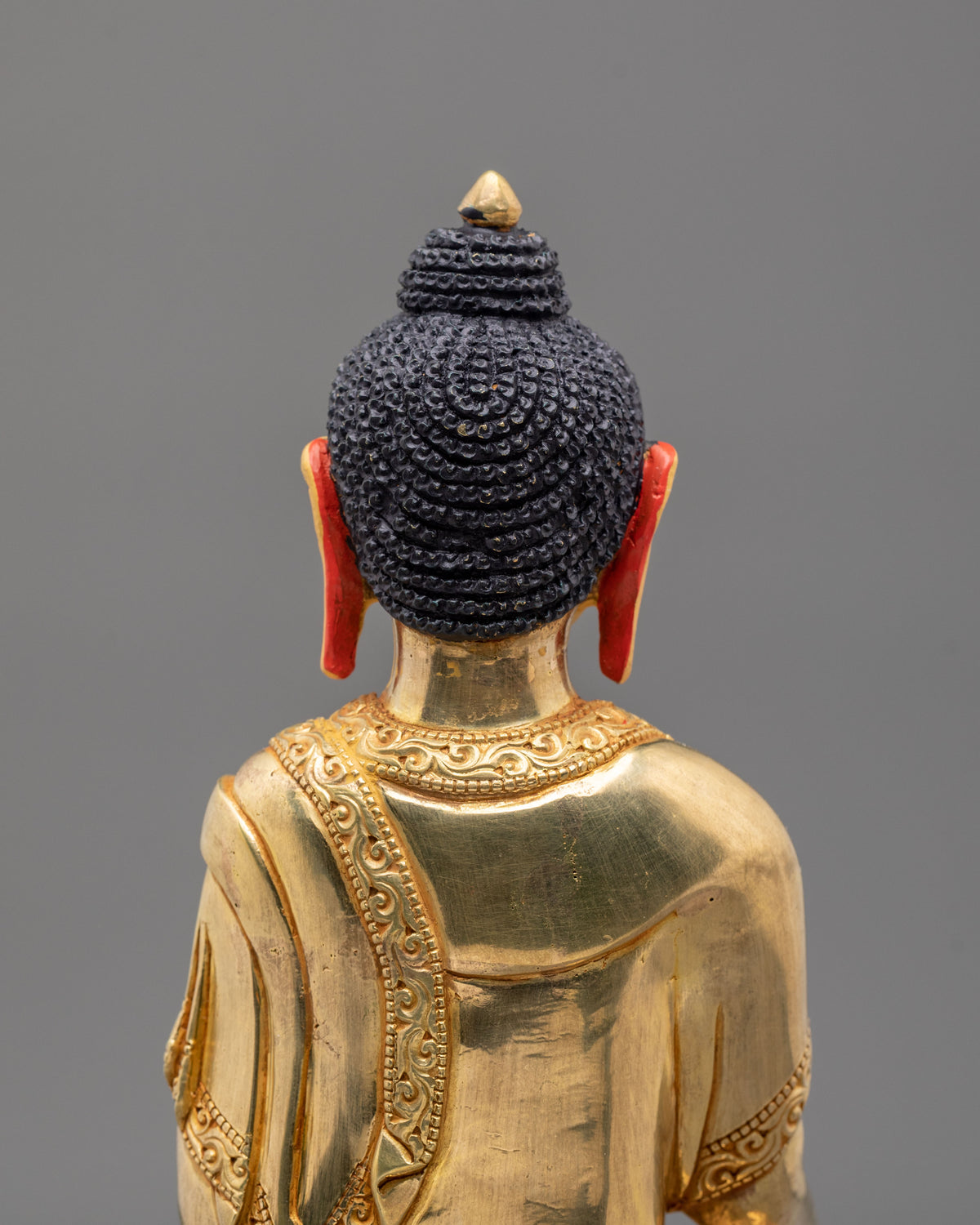 24K Gold-Coated Shakyamuni Buddha Copper Sculpture