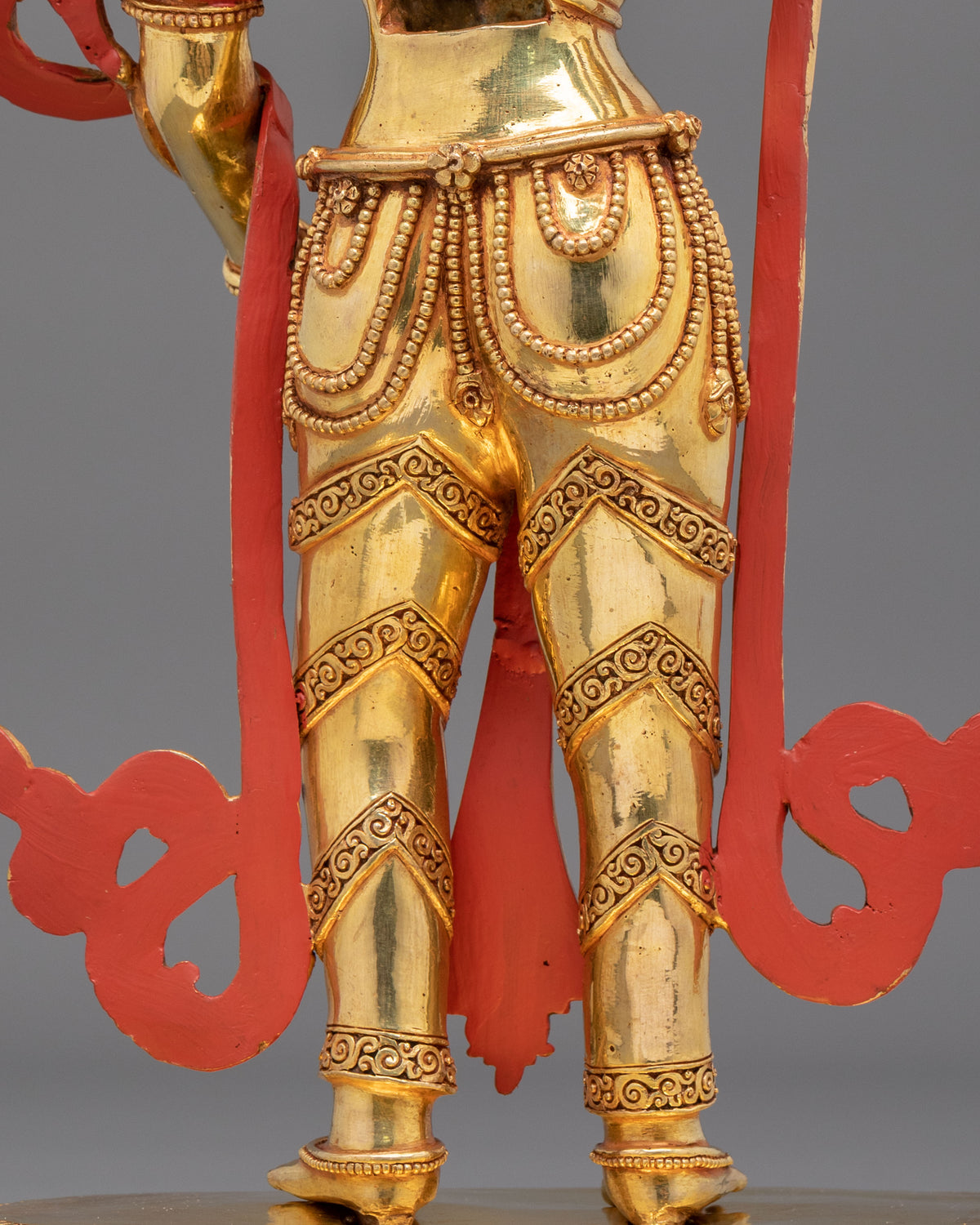 Manjushri Sculpture: 24K Fire Gold Gilding Statue with Gemstones Inlayed
