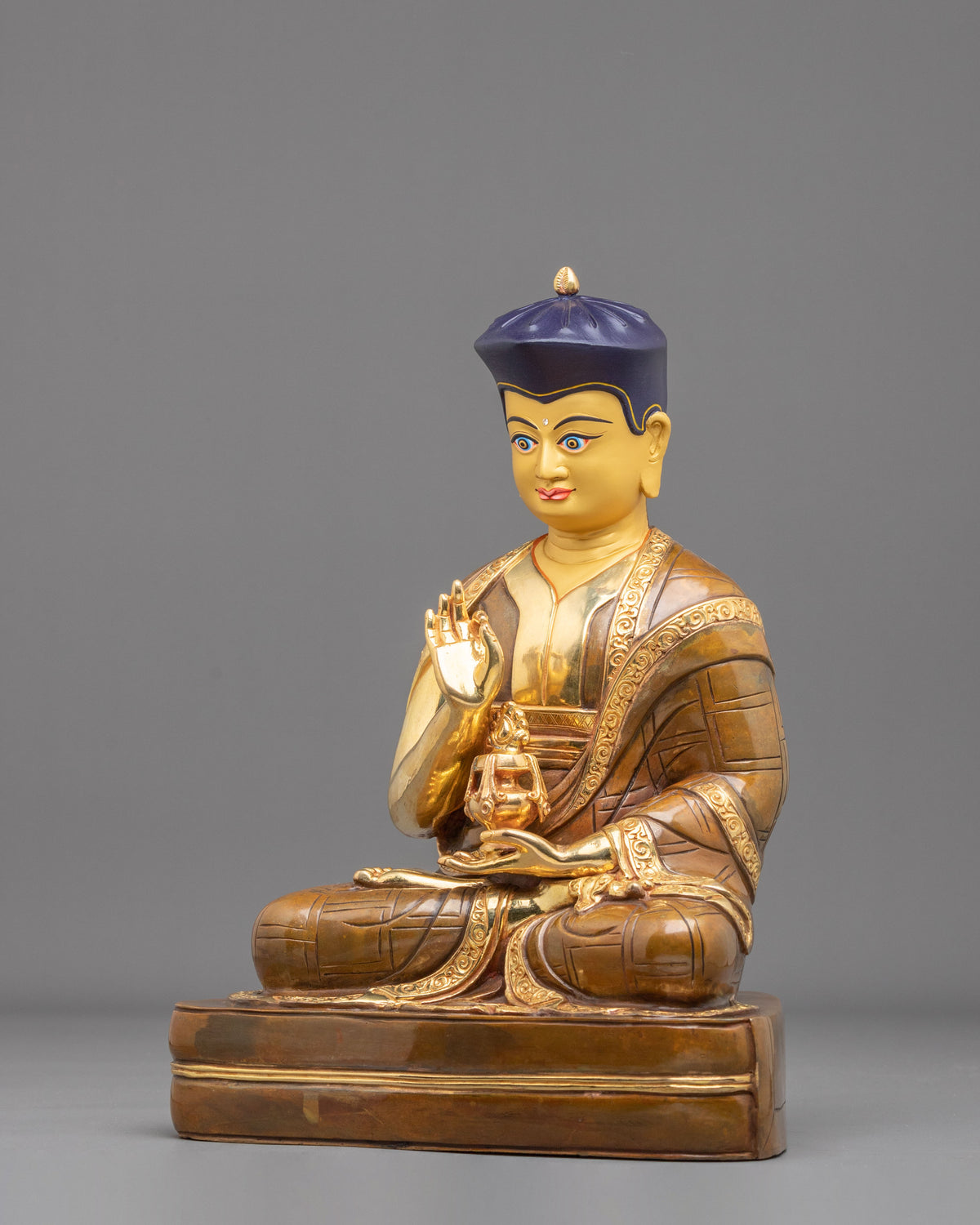 Buddhist Master Statue Tsangpa Gyare | Himalayan Shrine Altar Decor