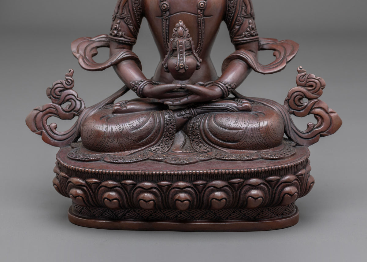 Amitayus Oxidized Copper Statue | The Buddha of Infinite Life