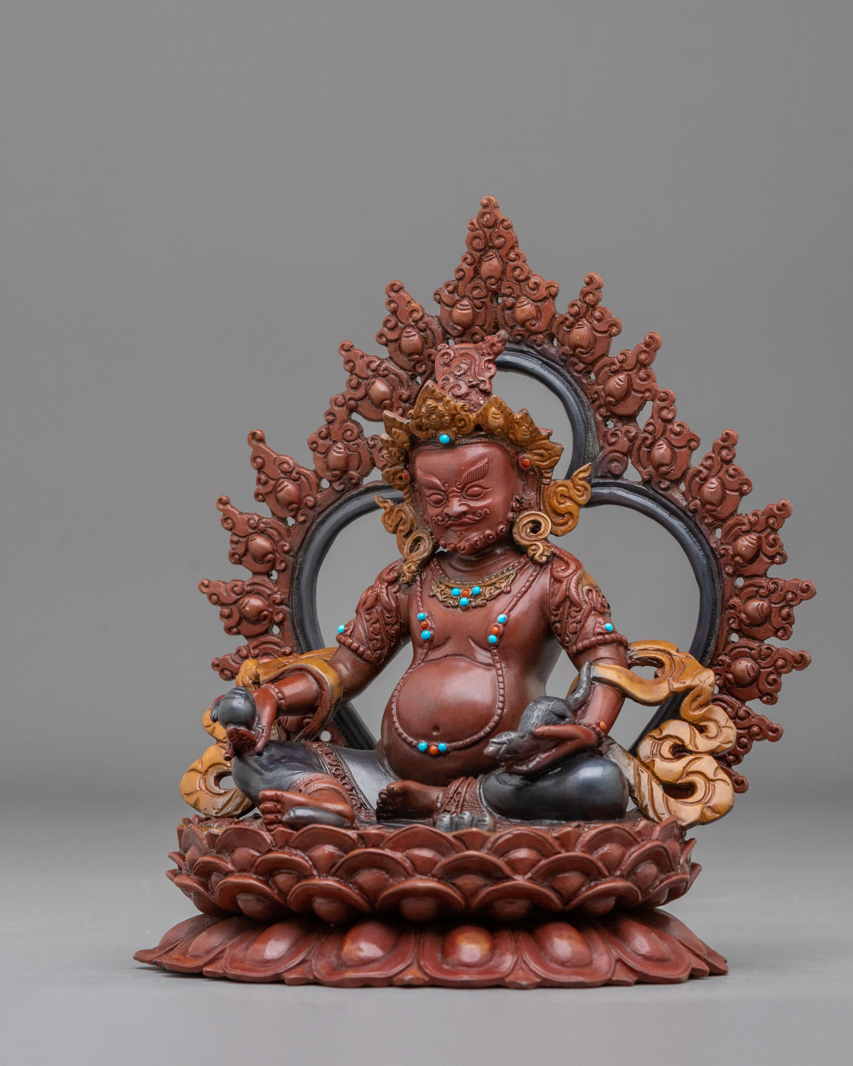 God Dzambhala Spiritual Statue in Oxidized Copper