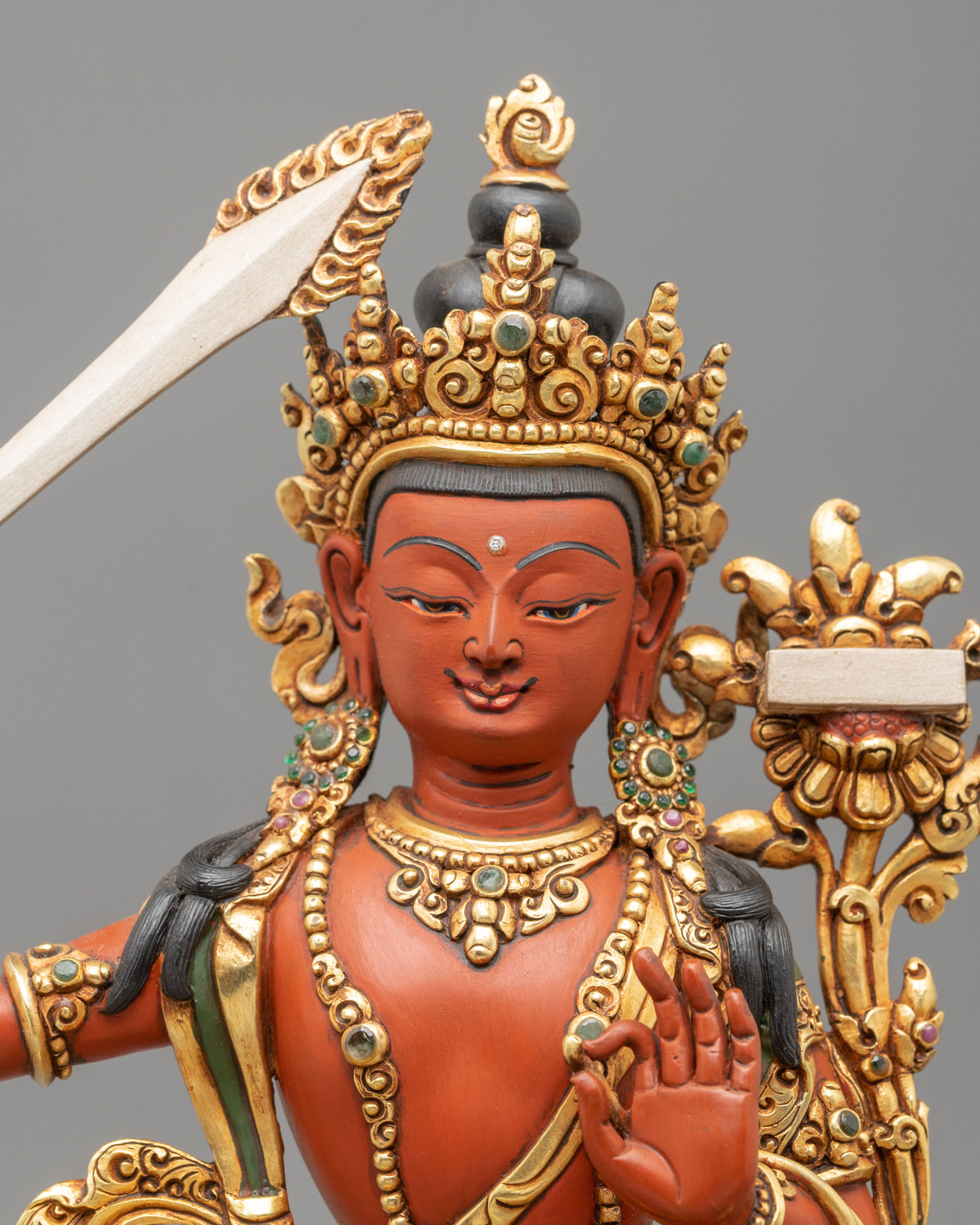 Manjushri Buddhist Sculpture | Handcrafted Wisdom Buddha Statue