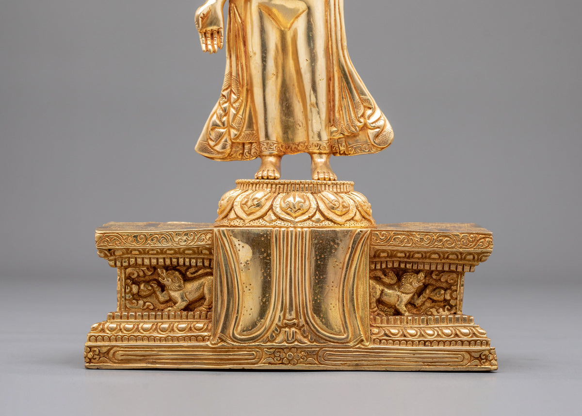 Dipankara Buddha Golden Sculpture | Sacred Meditation Statue