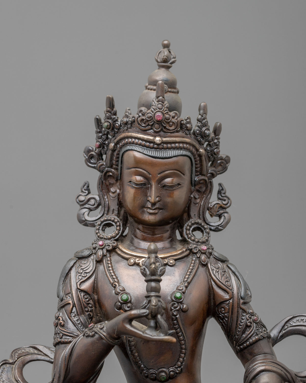 Hand-Carved Vajrasattva Oxidized Statue | Purification Deity