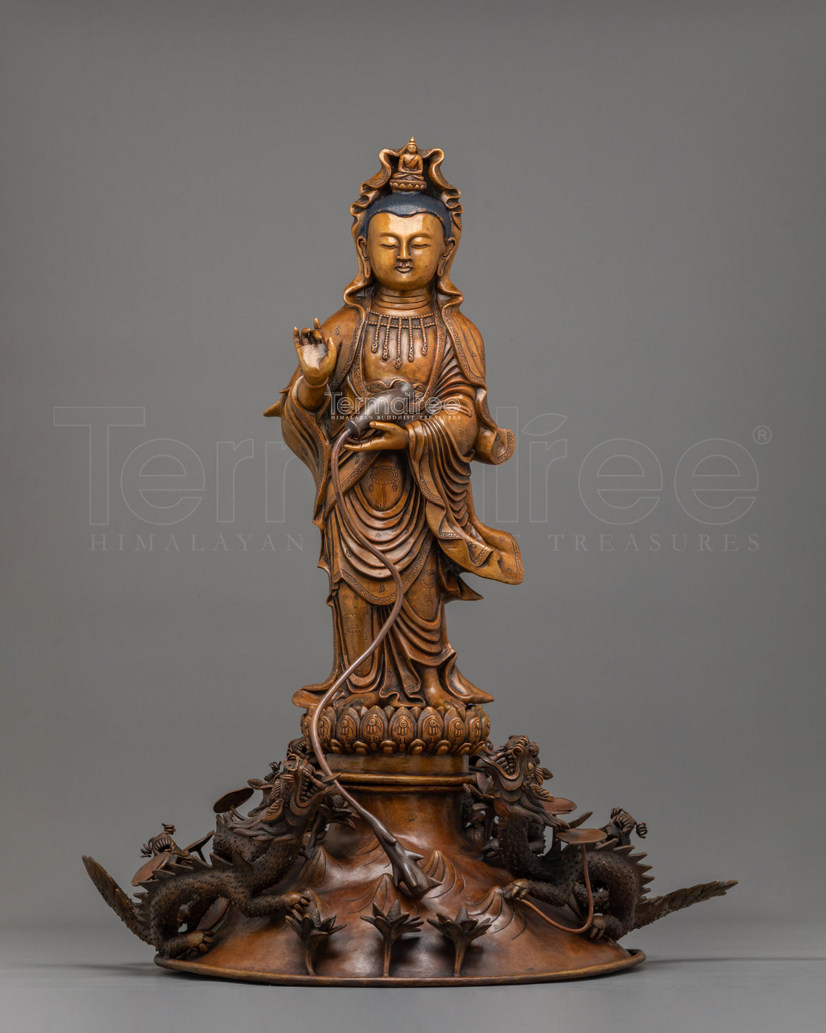 Chinese Standing Buddha Spiritual Statue | Handmade Traditional Sacred Sculpture