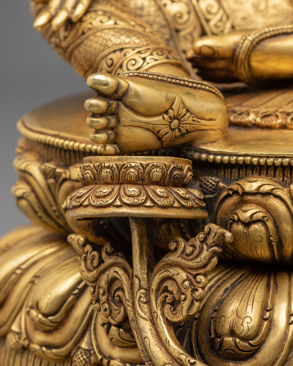 24k Gold Coated Green Tara Sculpture | Tibetan Guardian