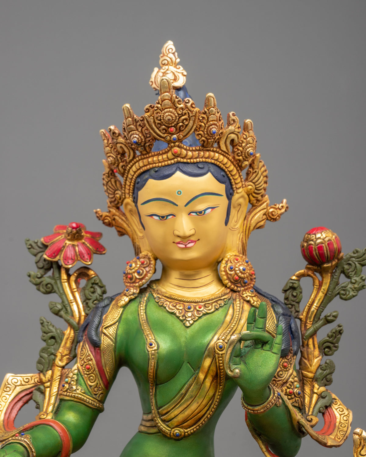 Goddess Green Tara 24K Gold Coated Sculpture