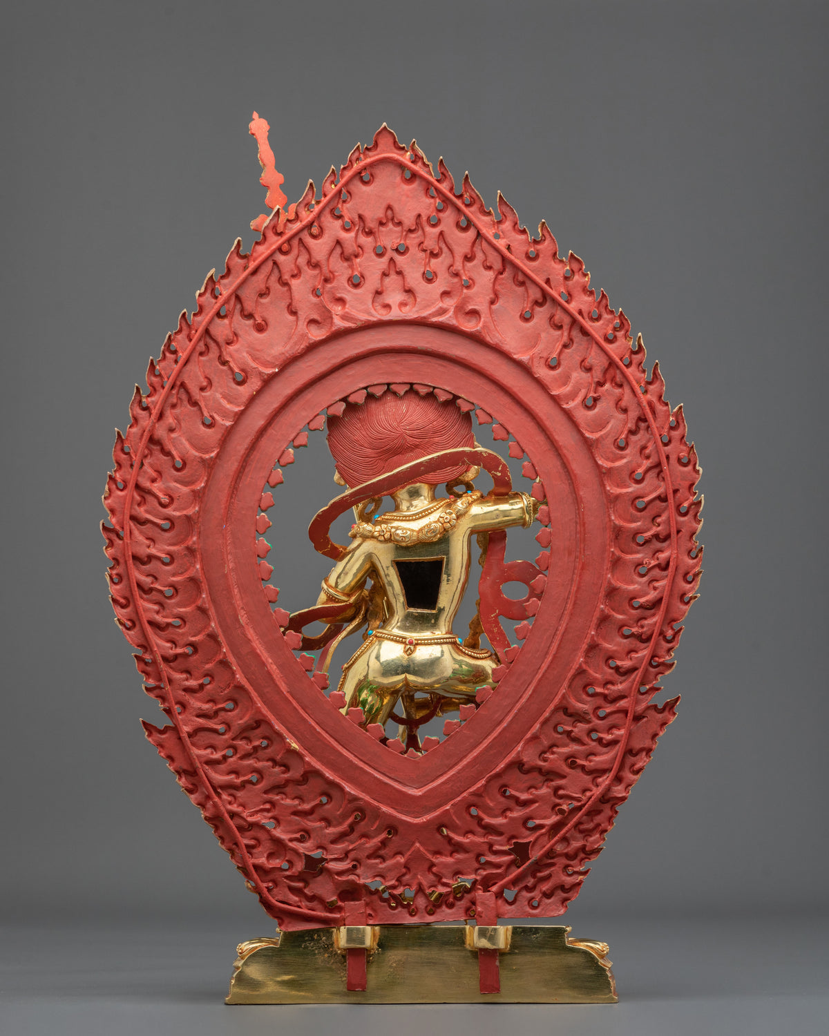 Dorje Phagmo 24K Gold Gilded Sculpture | Himalayan Sacred Art