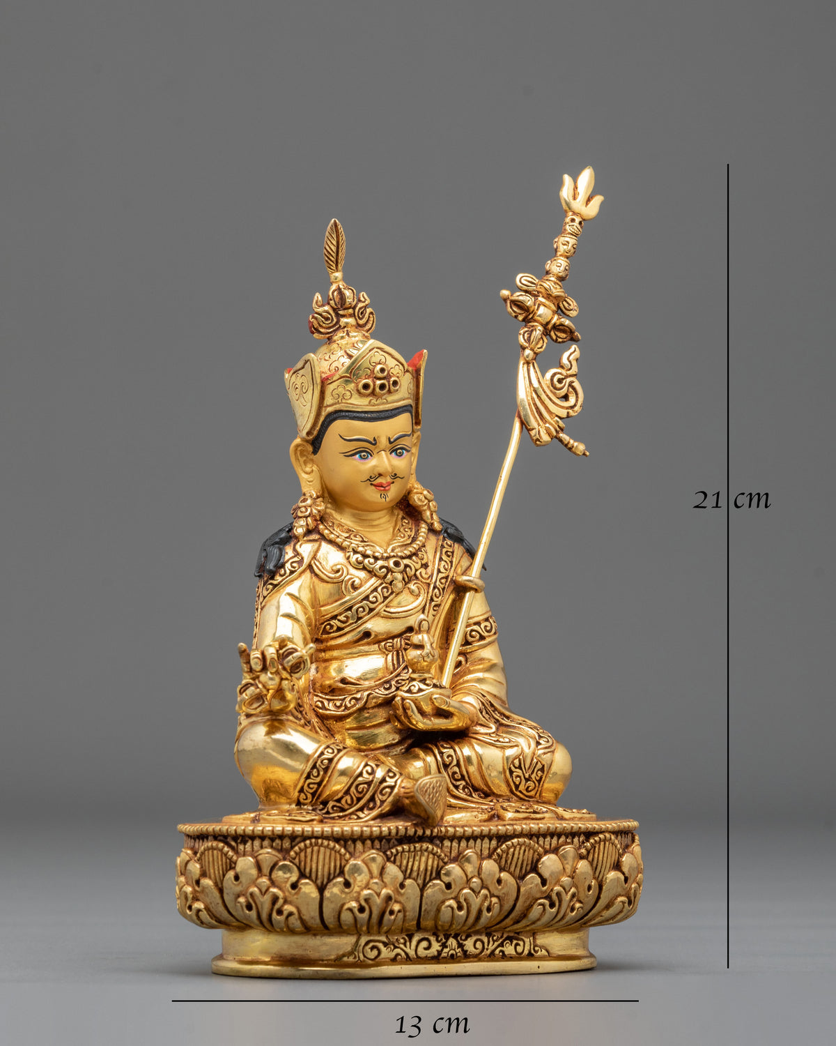 Guru Rinpoche Traditional Buddhist Statue | Tibetan Dharma Master Sculpture