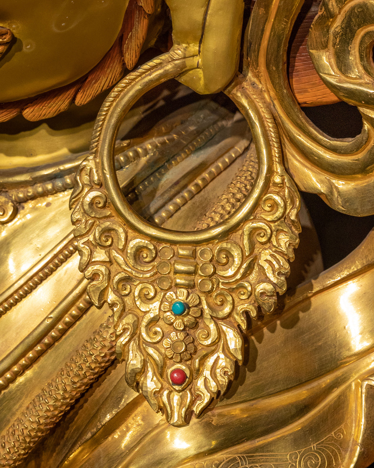Vajrapani 24K Gold Gilded Sculpture: Guardian of Power