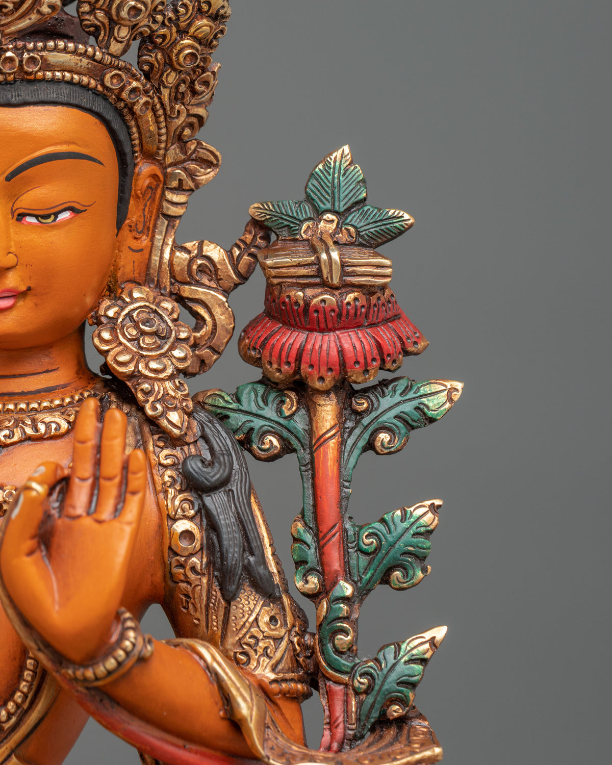 Simhanada Manjushri Wisdom Bodhisattva Sculpture for Altar