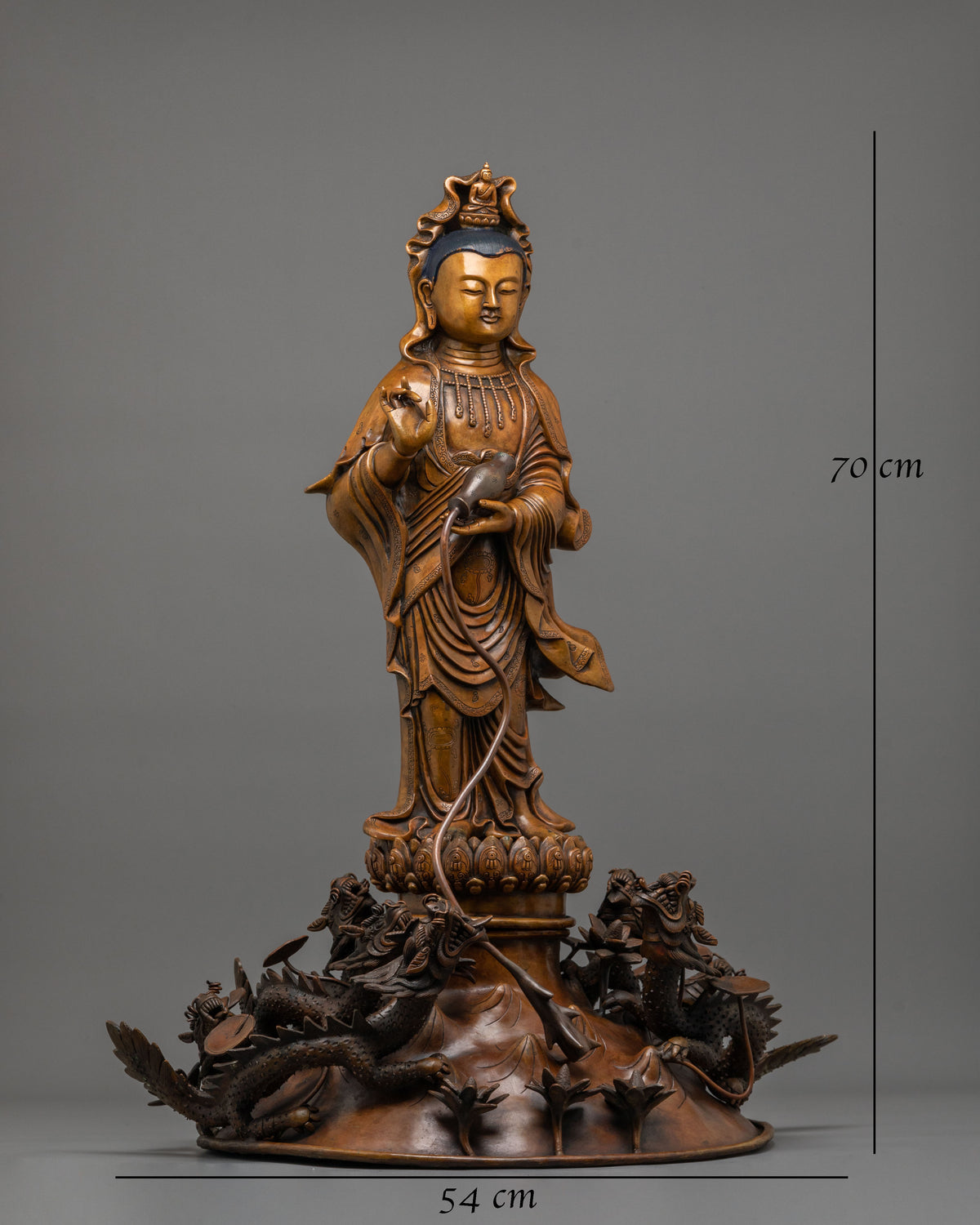Chinese Standing Buddha Spiritual Statue | Handmade Traditional Sacred Sculpture