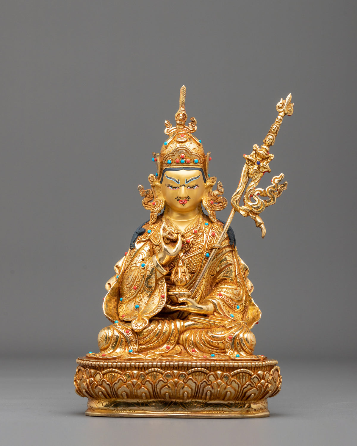 Guru Tsokye Dorje Copper Sculpture | 24K Gold Gilded