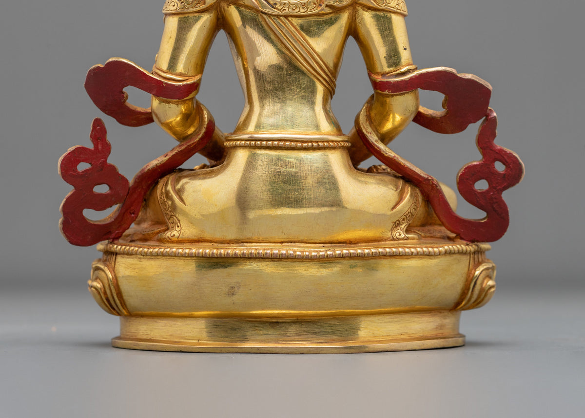 24k Gold Coated Amitayus Sculpture | Buddha of Longevity