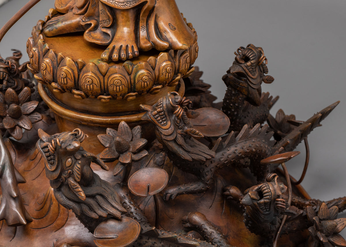 Chinese Standing Buddha Spiritual Statue | Handmade Traditional Sacred Sculpture