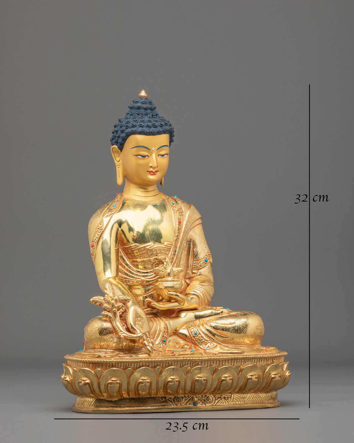 Medicine Buddha Golden Statue | 24K Gold Gilded Figurine