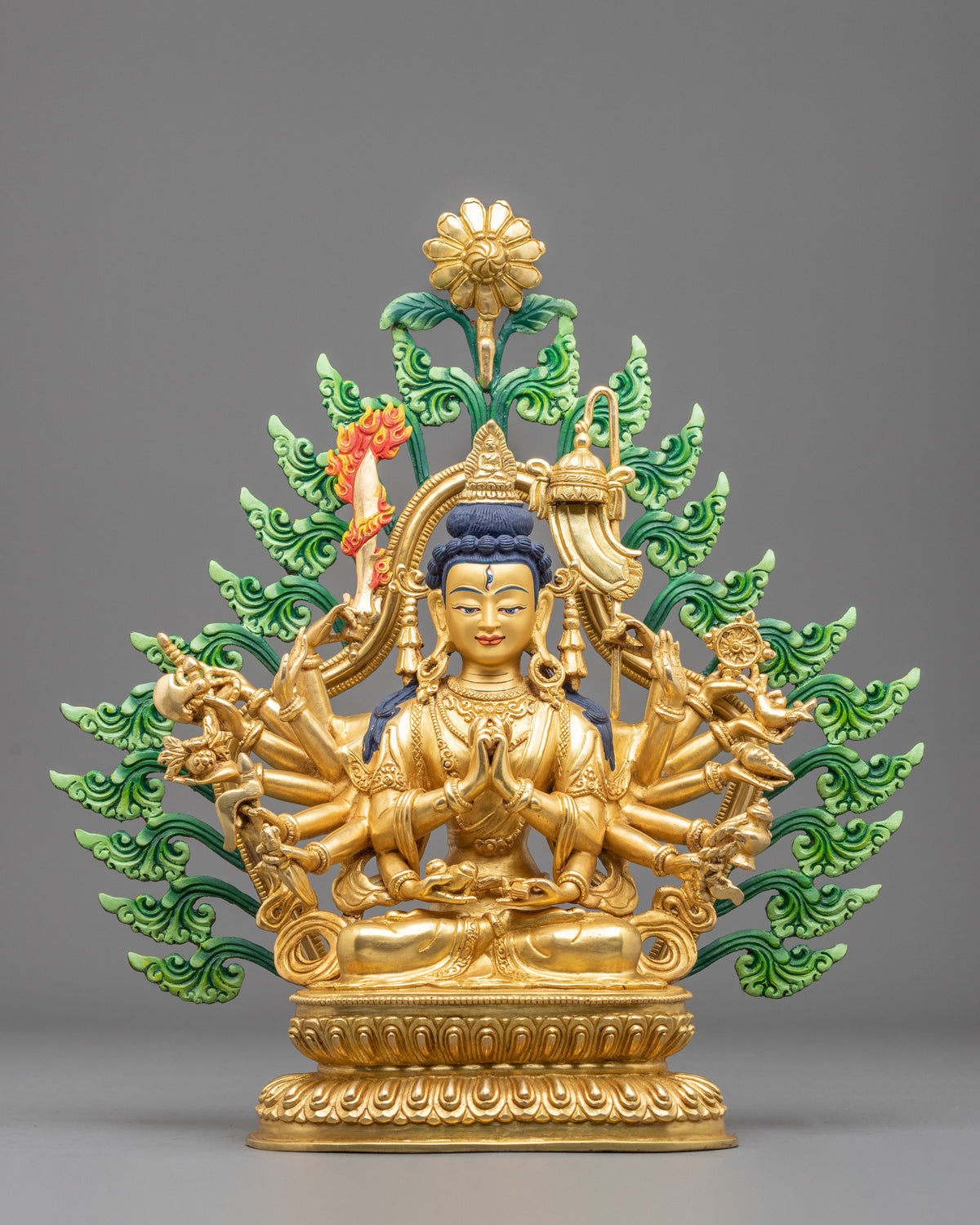 Handcrafted Chundi Statue | 24K Gold Gilded Goddess Figurine