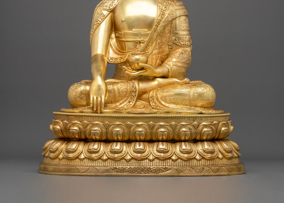 Three Buddha Deity Statue Collection | 24K Gold Gilded Buddhist Statue Set