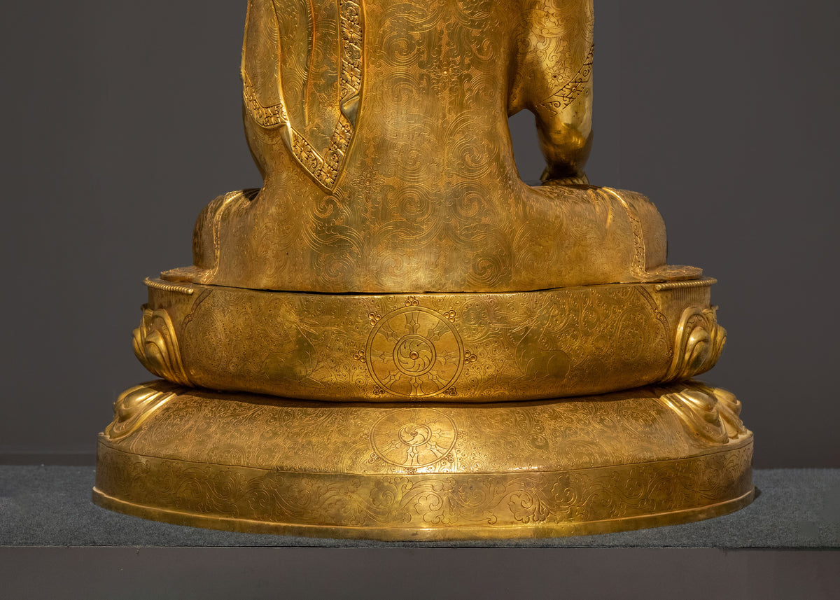 Crown Shakyamuni Buddha 24K Gold Coated Sculpture