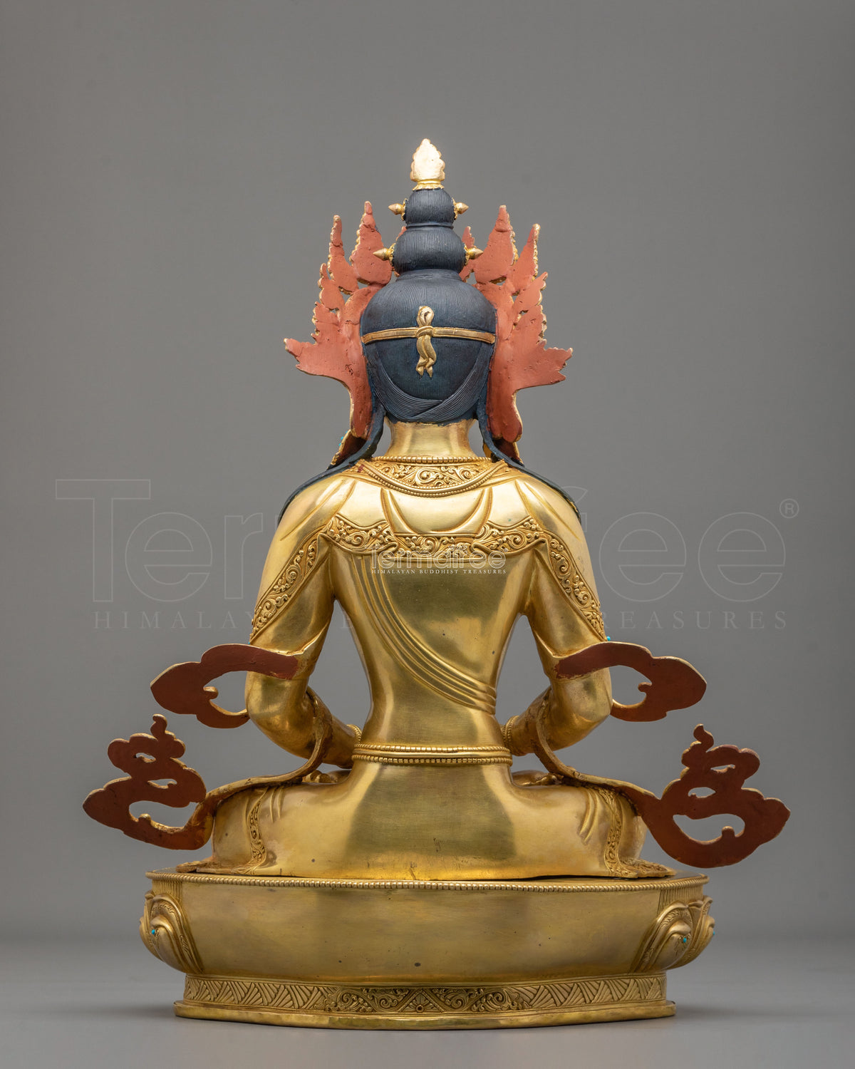 Amitayus Sculpture | 24k Gold Gilded Tibetan Sculpture