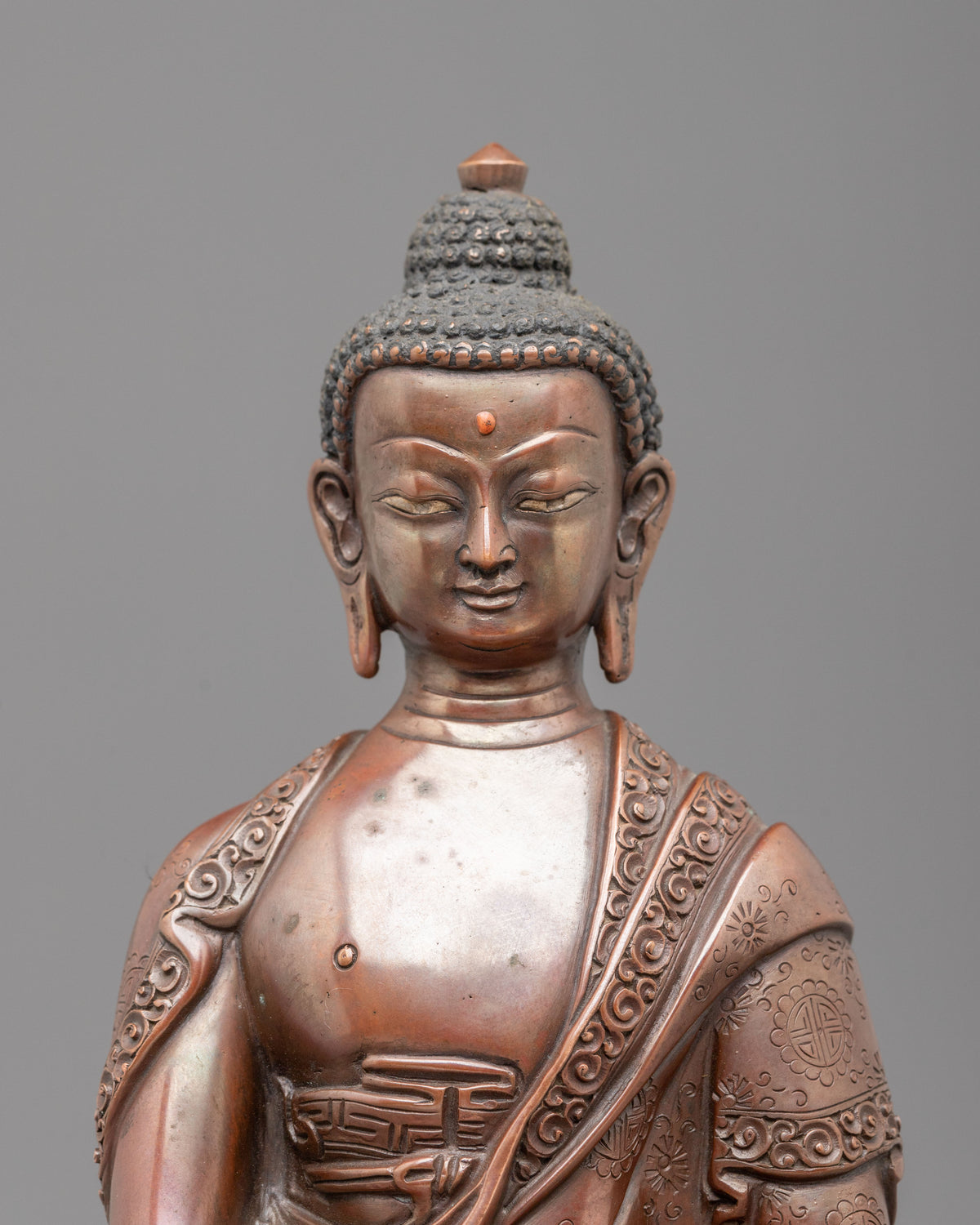 Shakyamuni Buddha Oxidized Sculpture of Enlightenment