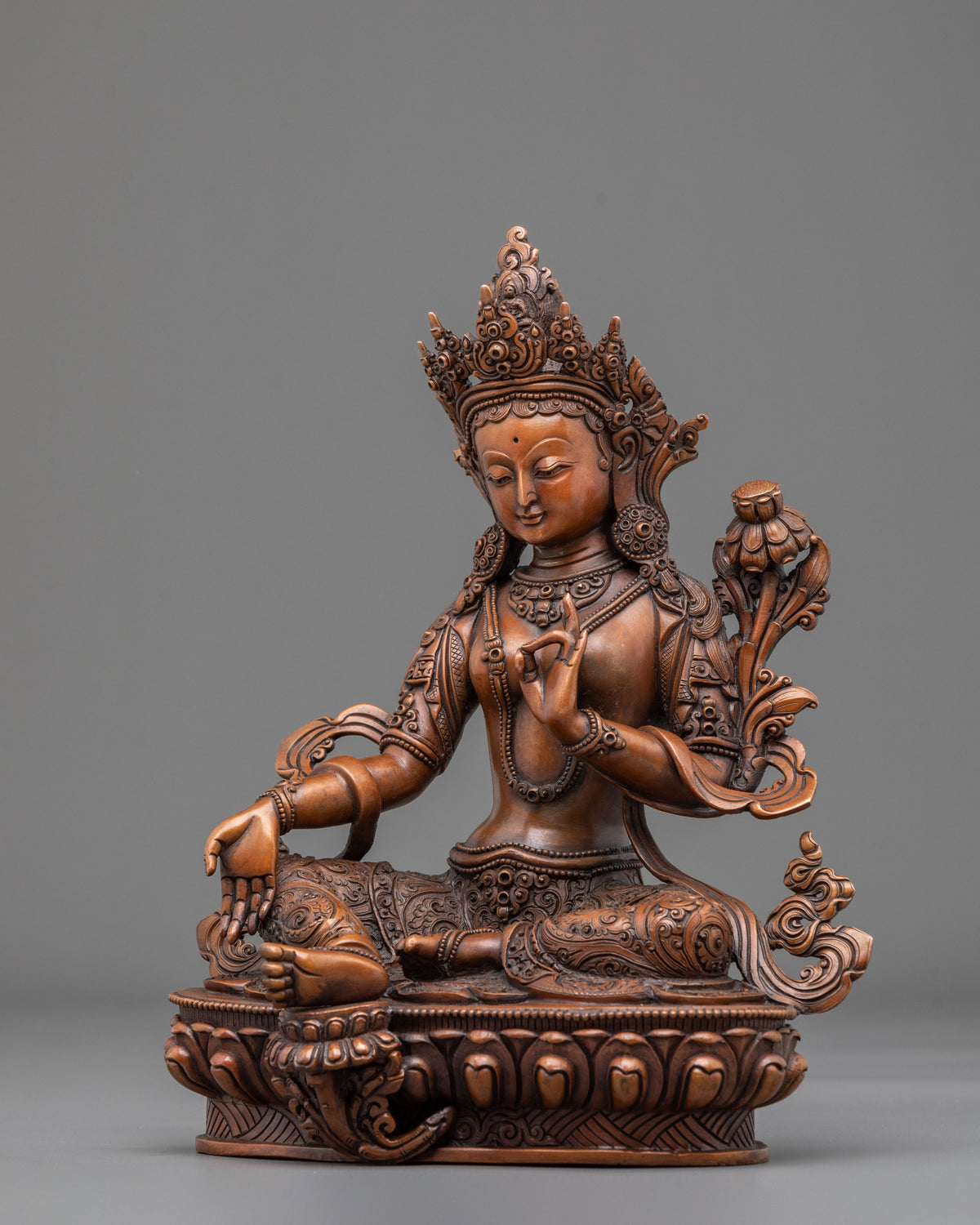 Green Tara Traditional Sculpture | Himalayan Sacred Artwork