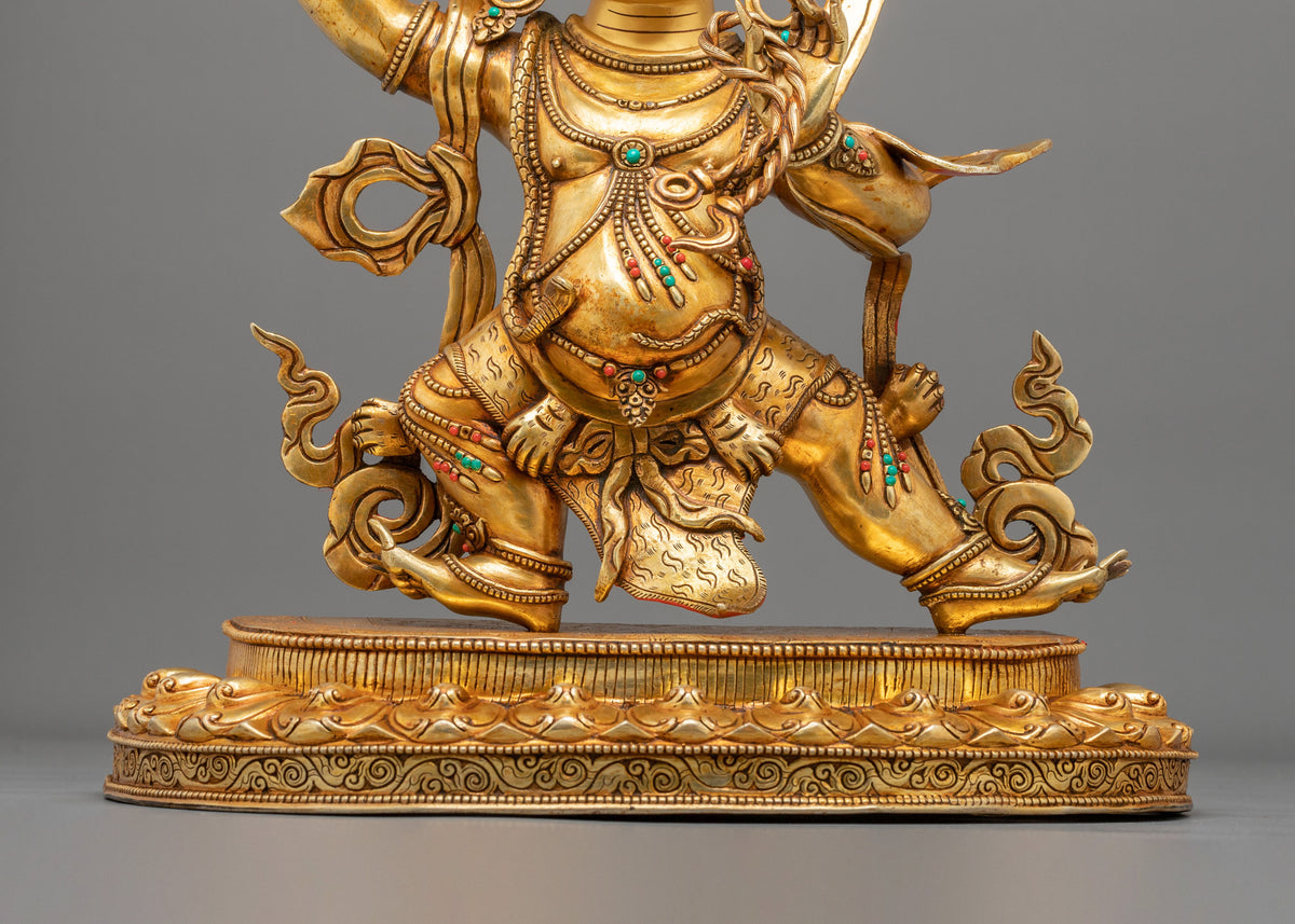 Vajrapani Wrathful Deity Statue | 24K Gold Gilded Copper Statue