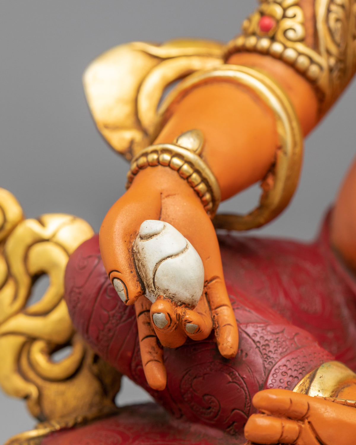 Dzambhala Sculpture | 24K Gold Gilded Buddhist Deity Figurine