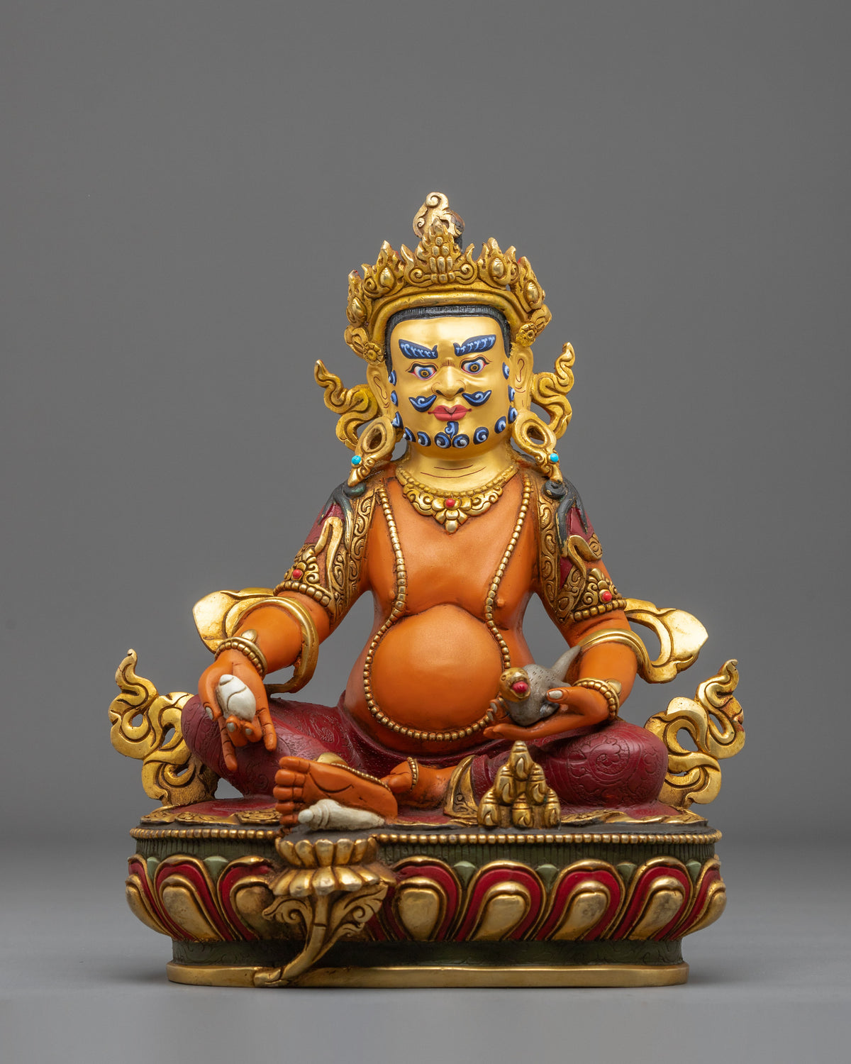Hand Crafted Dzambhala Copper Sculpture