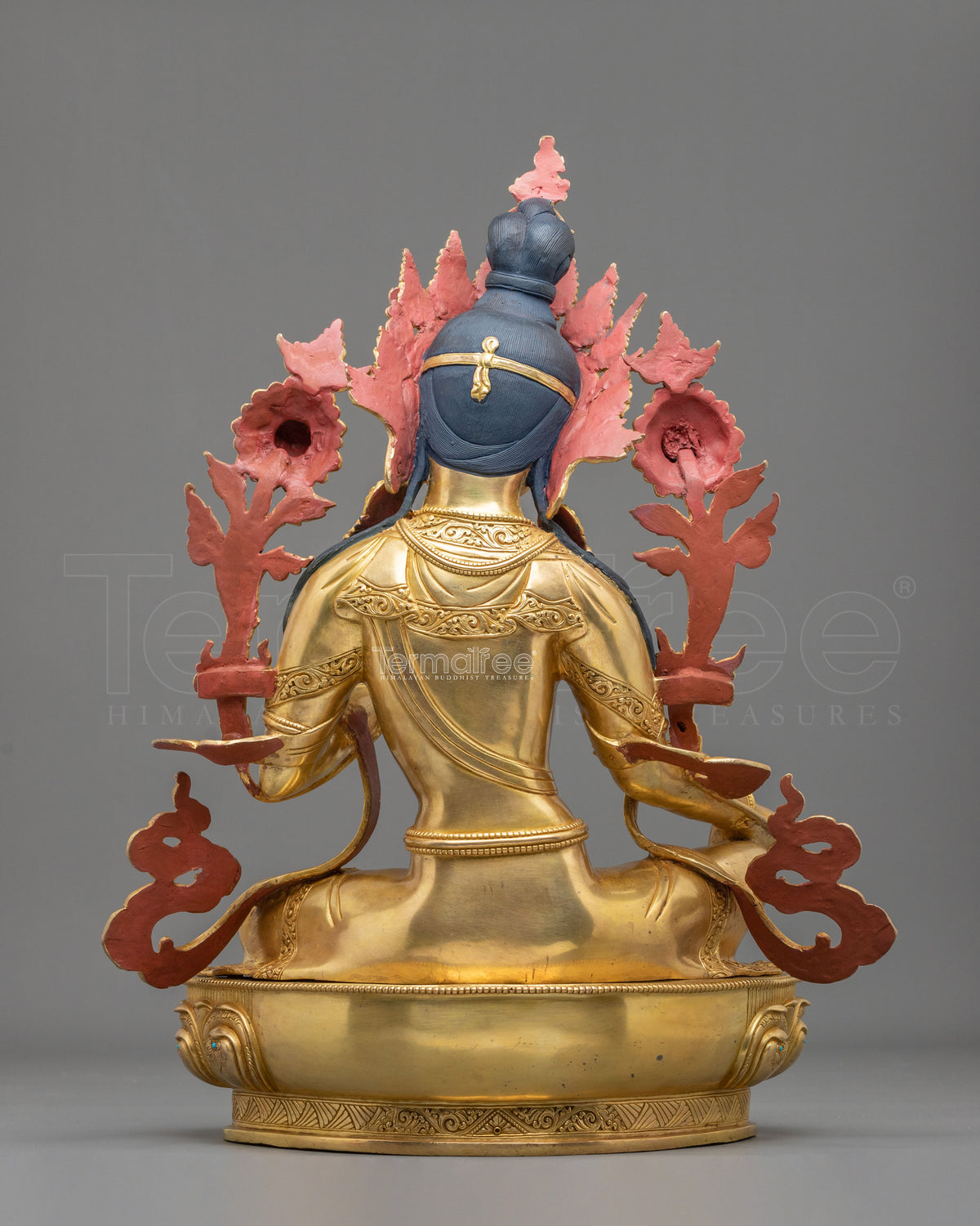 24K Gold Gilded Green Tara Copper Figurine | Home Decor