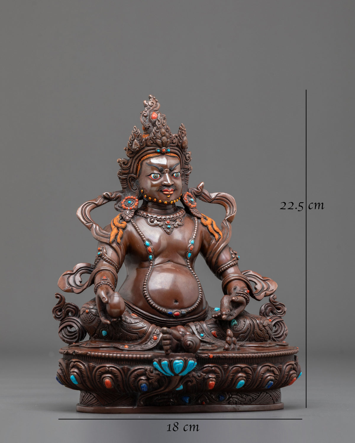 Dzambhala Handmade Traditional Statue | Oxidized Copper Statue