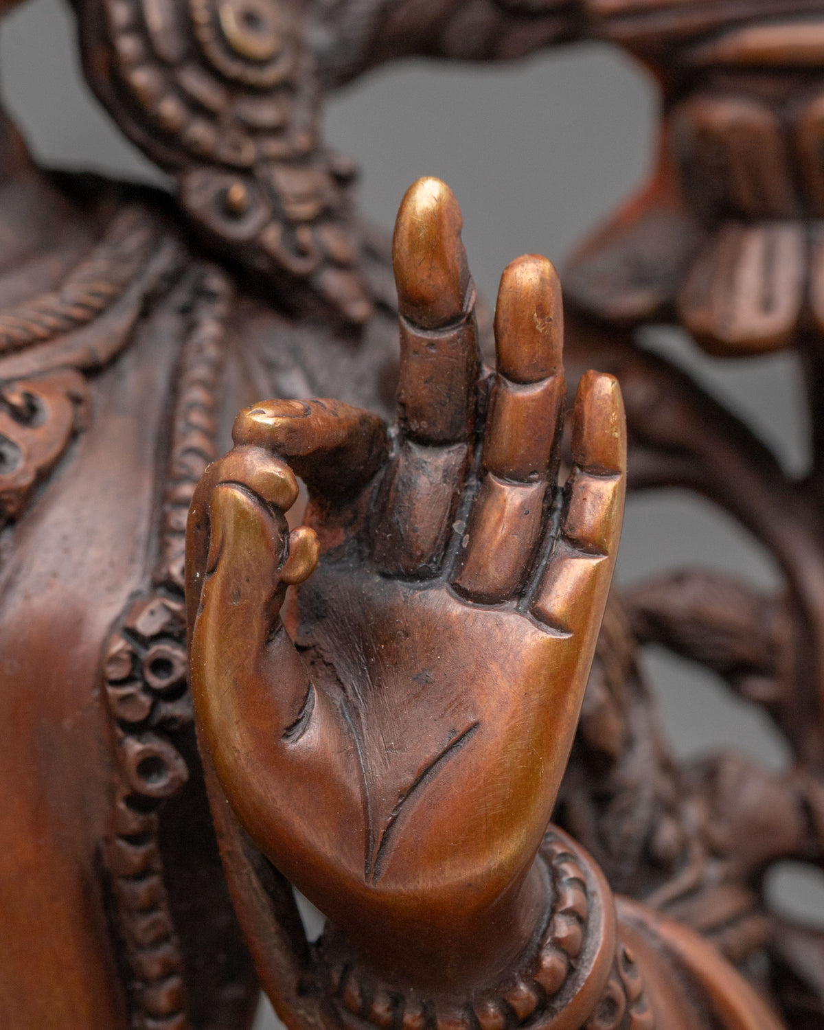 Manjushri Sacred Statue | Oxidized Copper Bodhisattva of Wisdom