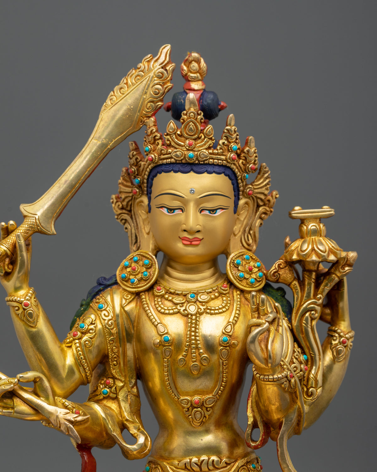 Maha Manjushri Statue | Tibetan Buddhist Wisdom Sculpture