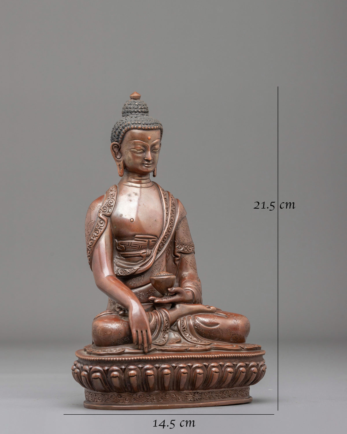 Shakyamuni Buddha Oxidized Sculpture of Enlightenment