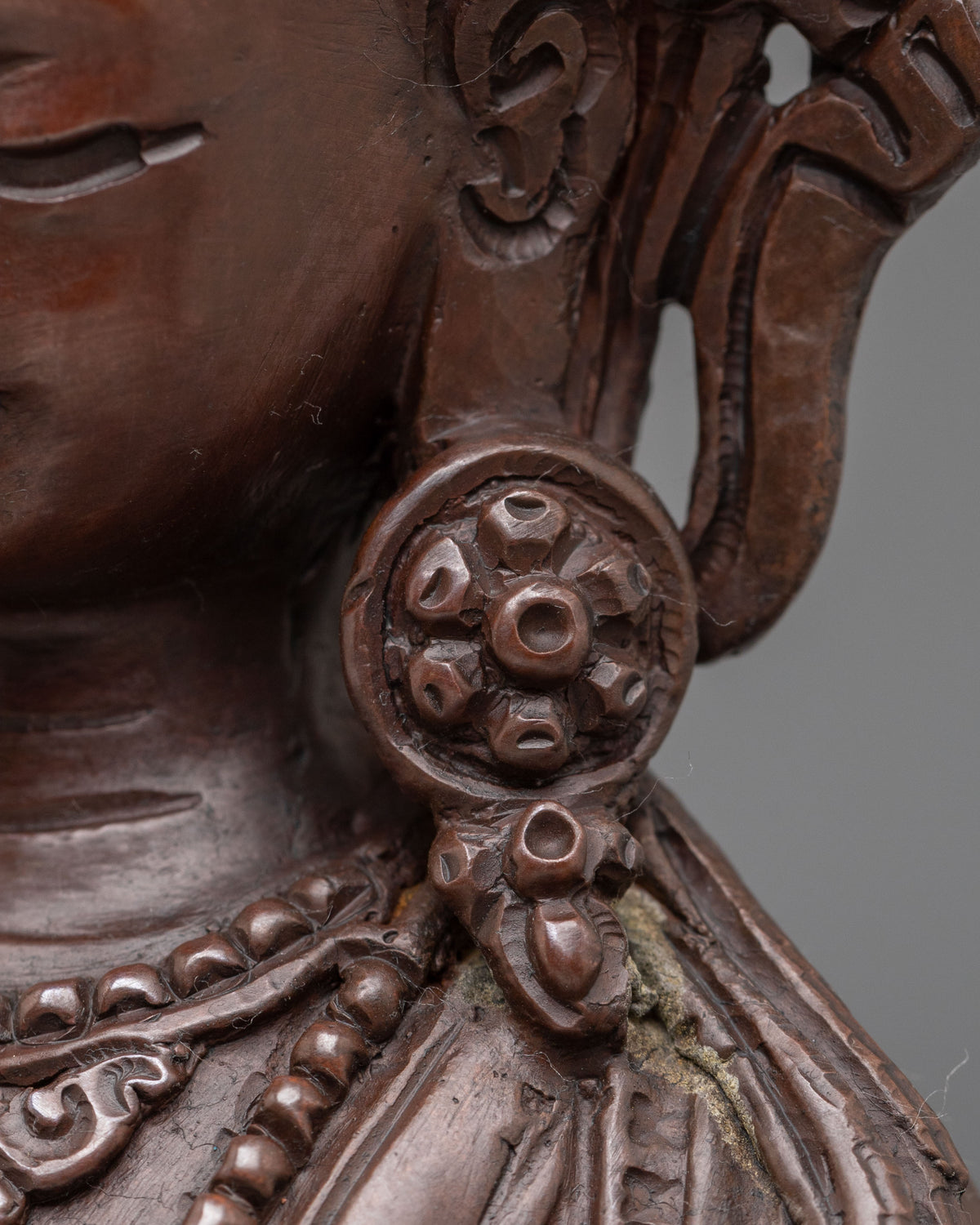 Kshitigarbha Statue | Oxidized Copper Sacred Sculpture