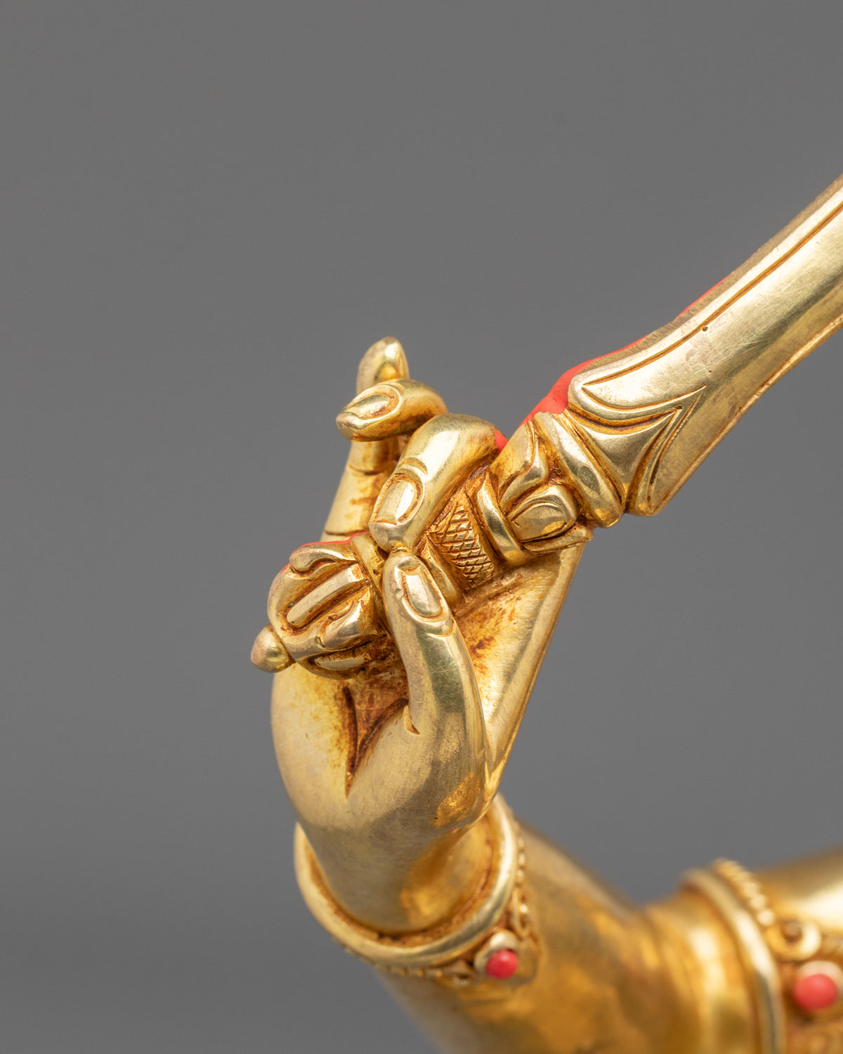 Manjushri Buddhist Wisdom Statue | 24K Gold Gilded Sculpture