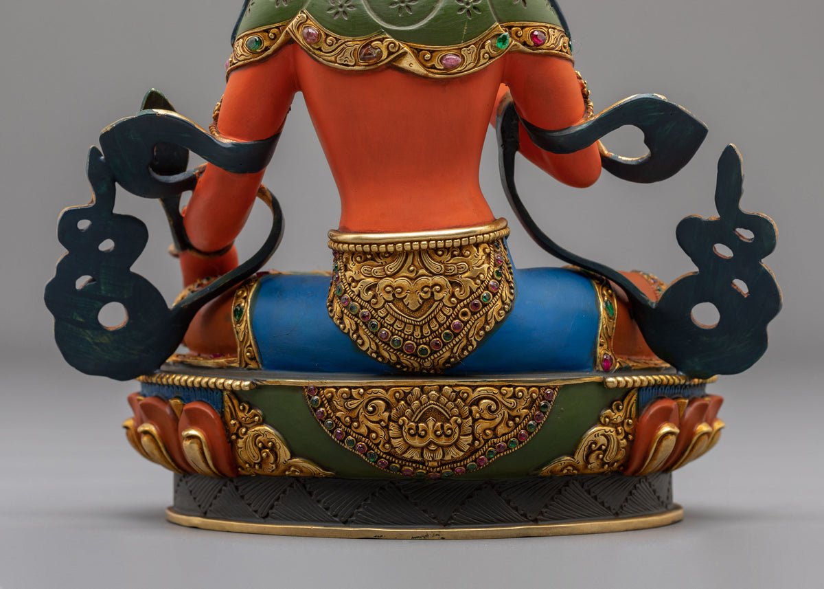Handmade Kshitigarbha Copper Sculpture | Traditional Buddhist Artwork